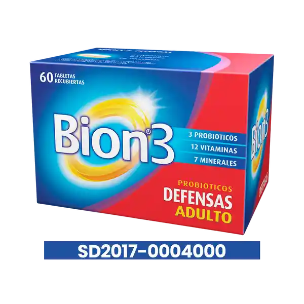 Bion3 Defensas Multivitaminico con Minerales y Probioticos 60 tabletas