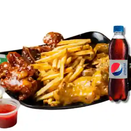 10 Costillas Bbq + Papas + Gaseosa 250ml