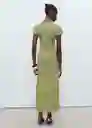 Vestido Pomelo Verde Talla M Mujer Mango