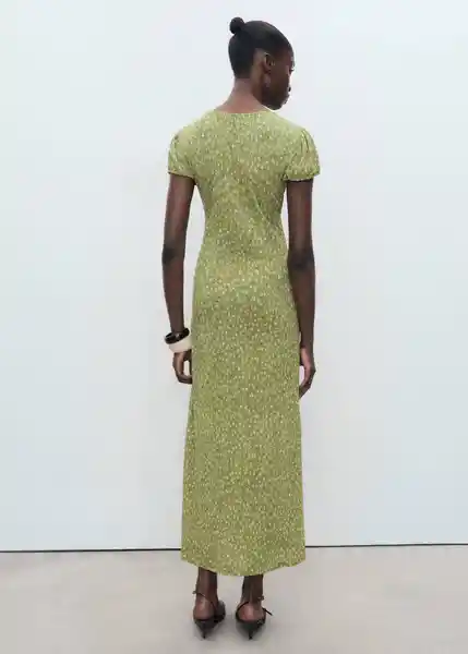 Vestido Pomelo Verde Talla M Mujer Mango