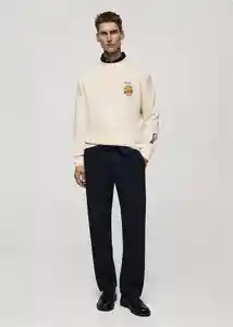 Buzo Sudadera Burger Crudo Talla M Hombre Mango