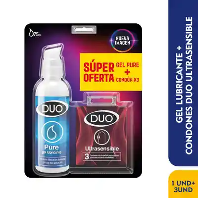 Duo Lubricante Gel Pure + Condones Ultra Sensibles