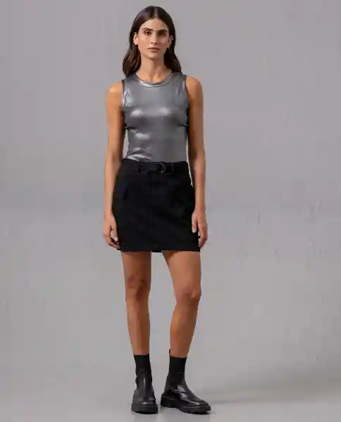 Falda Corta Mujer Negro Sombrio Ultraoscuro Talla 16 90861 Rifle