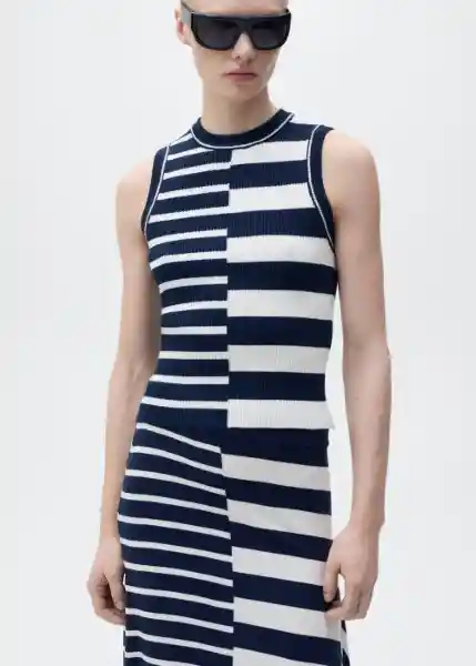 Top Zunga Marino Talla XS Mujer Mango