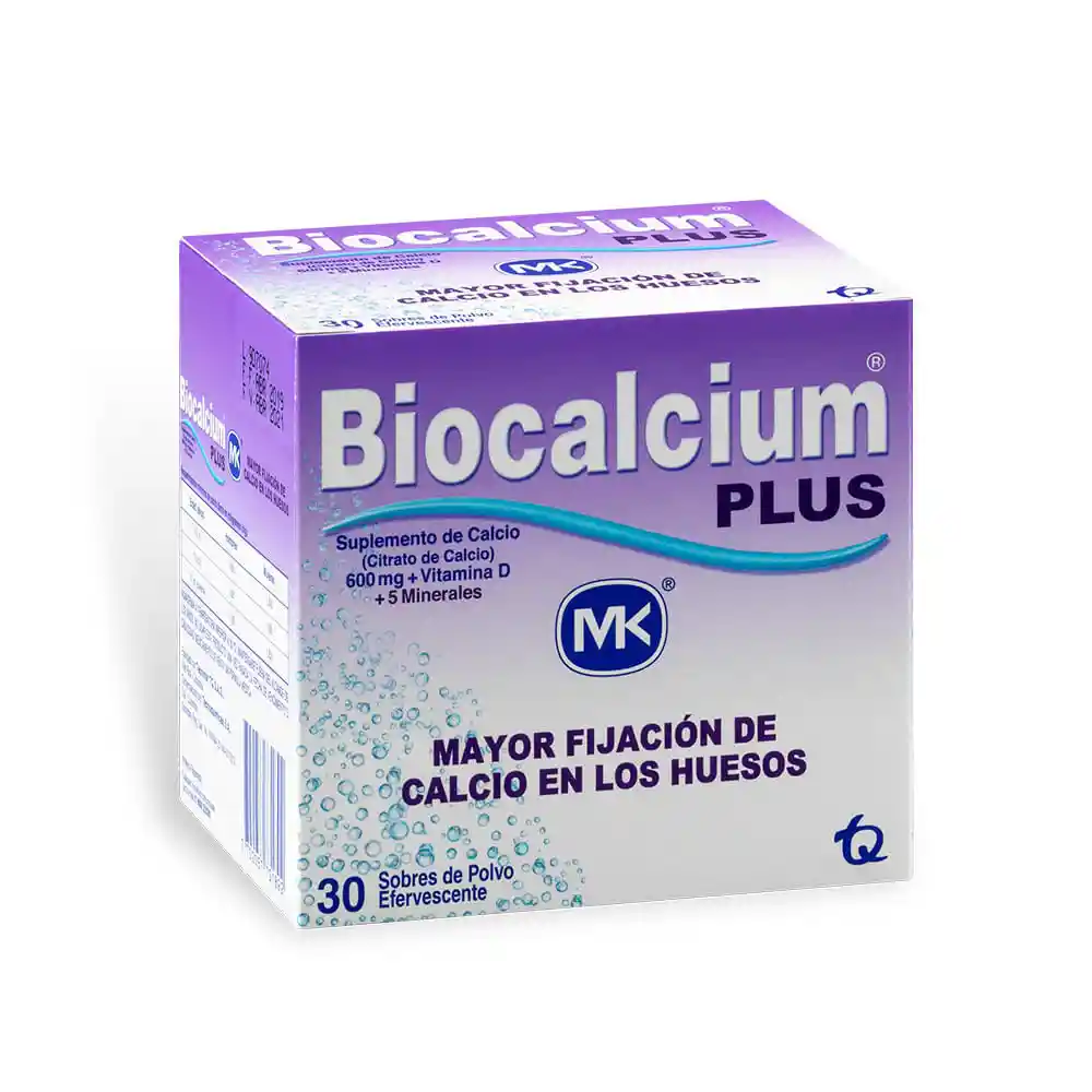 Biocalcium Plus MK Efervescente Calcio con Vitamina D y 5 Minerales