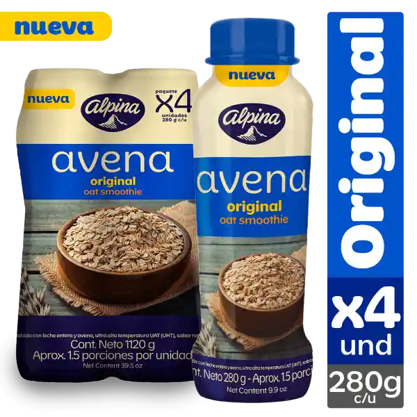Alpina Bebida Cereal de Avena Original x4