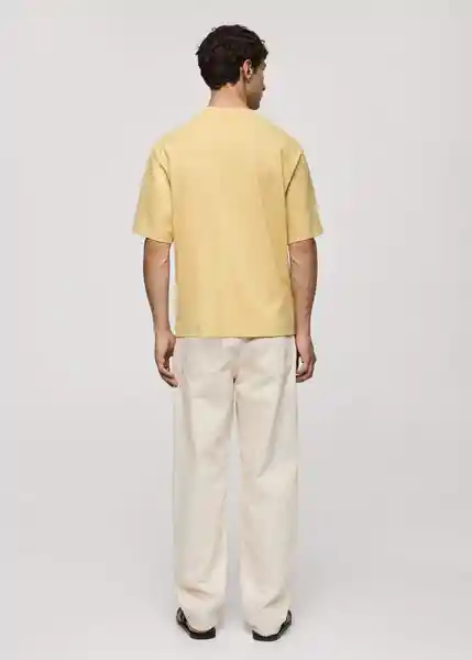 Camiseta Molina Amarillo Talla L Hombre Mango