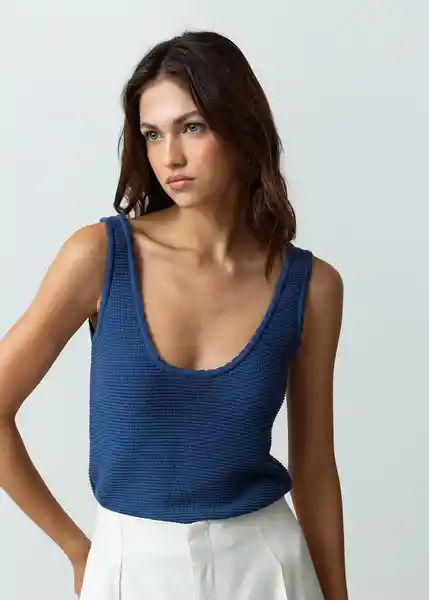 Blusa Tejido Mujer Azul Cetaceo Talla S Naf Naf