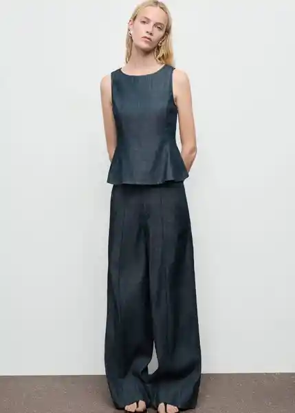 Pantalón Lua Tejano Soft Talla XS Mujer Mango