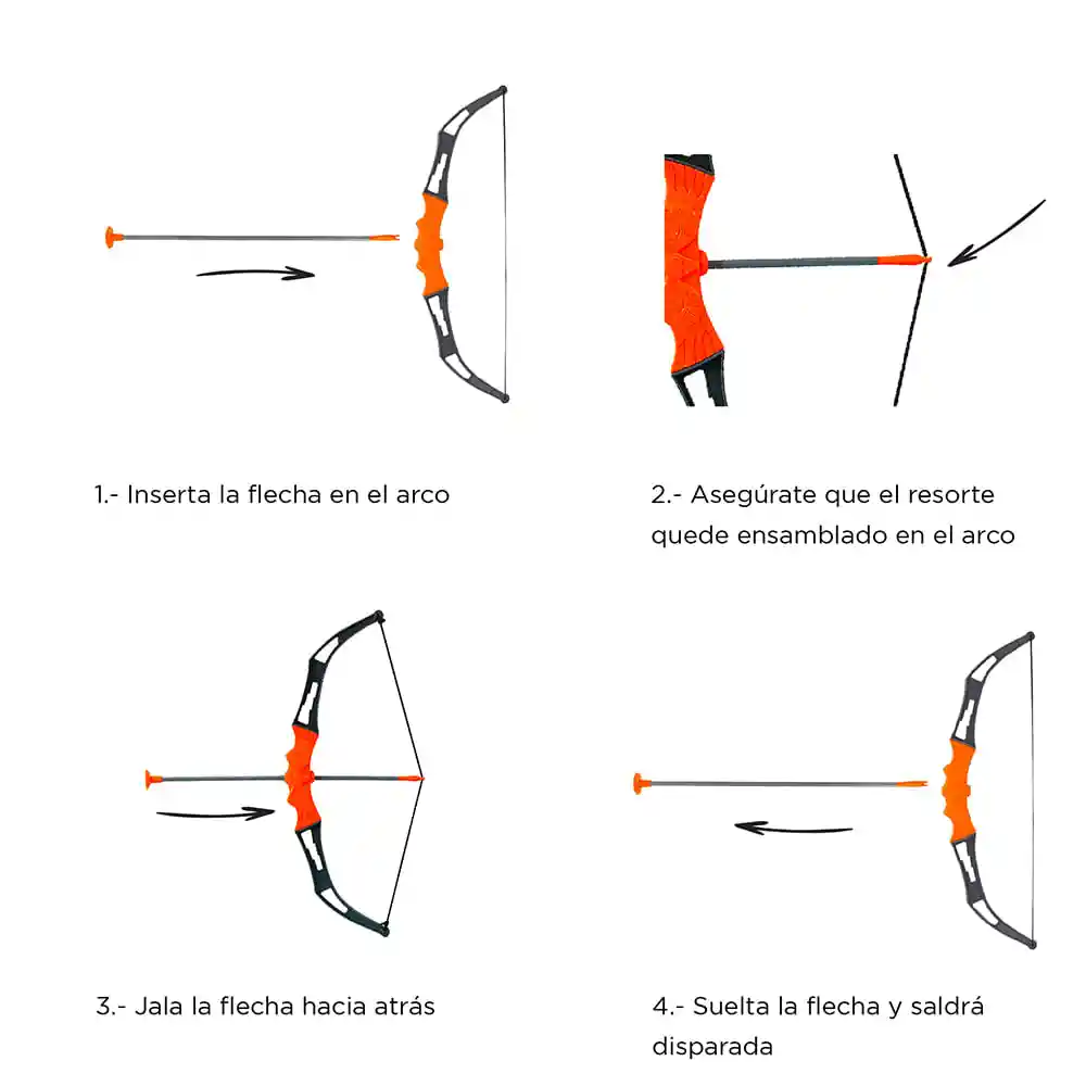 Juego Tiro Con Arco y Flechas de Juguete 53 Cm