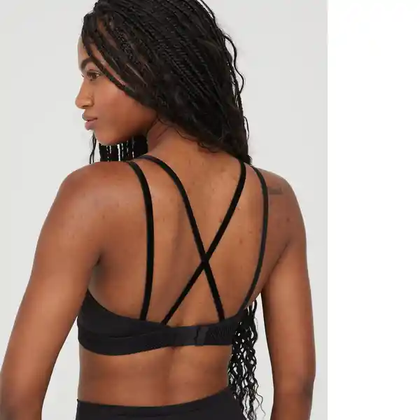Top Aerie Negro Talla: LARGE American Eagle
