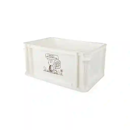 Organizador Grande Apilable Sin Tapa Serie Snoopy Blanco Miniso