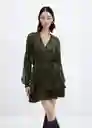 Vestido Catania Khaki Talla 24 Mujer Mango