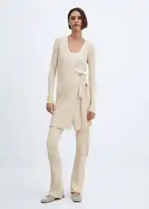 Pantalón Flare Beige Talla M Mujer Mango