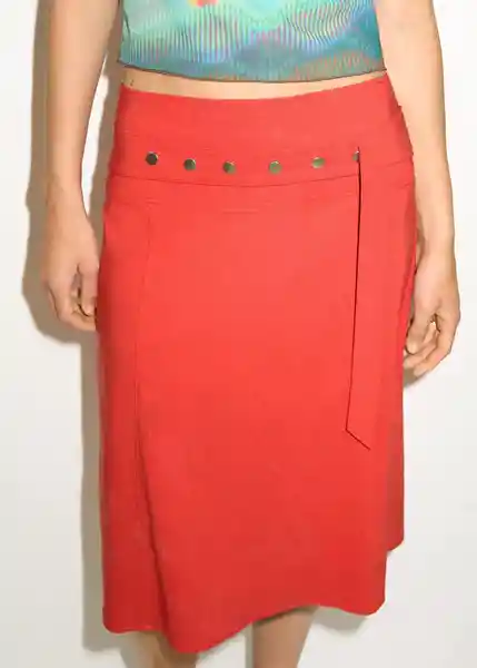 Falda Rosso Rojo Talla S Mujer Mango