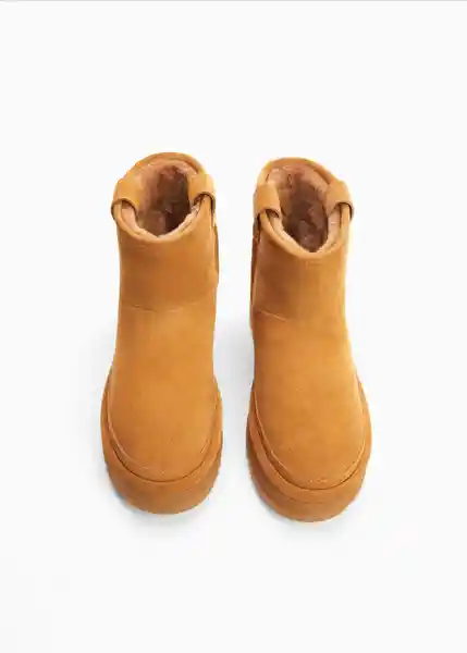 Botines Pineda Camel Talla 37 Mujer Mango