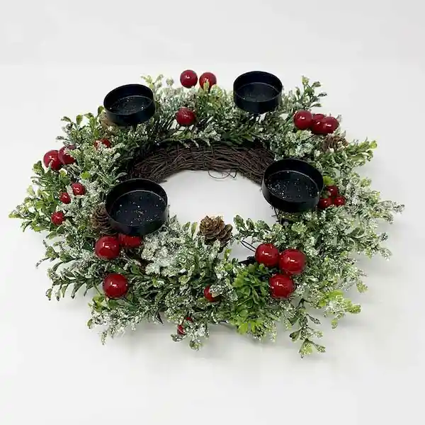 Burica Corona Decorativa Adviento Berry Pino Piña 35 cm