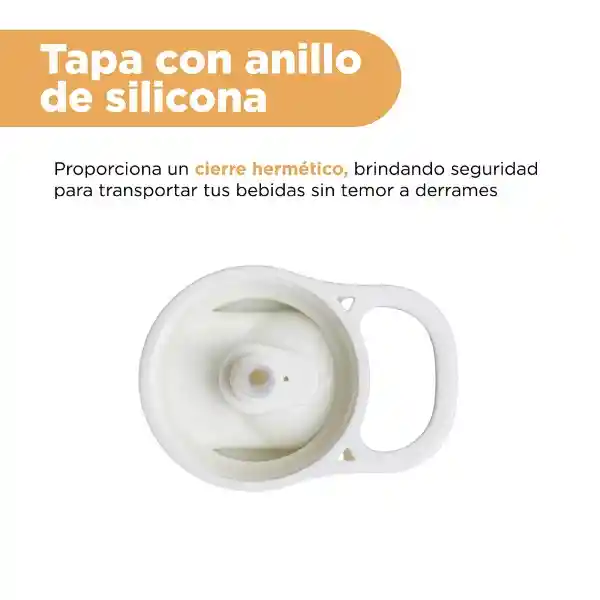 Botella Vidrio Tapa Abatible Pico Asa Blanco 580 mL Serie Miniso