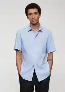 Camisa Ginza-H Celeste Talla L Hombre Mango