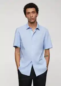 Camisa Ginza-H Celeste Talla L Hombre Mango