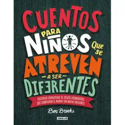 Una colección inspiradora de 100 historias de hombres famosos y no tan famosos que hicieron del mundo un lugar mejor a través de la compasión, la generosidad y la confianza en sí mismos.No encontrarás ninguna historia de matar dragones o salvar princesas aquí. En Cuentos para niños que se atreven a ser diferentes, el autor Ben Brooks -con la ayuda de llamativas ilustraciones a todo color de Quinton Wintor- ofrece una narración alternativa bienvenida: una que celebra a los introvertidos e innovadores, la sensibilidad y la resiliencia, la individualidad y la expresión.Esta es una compilación accesible de 75 hombres famosos y no tan famosos desde el pasado hasta el presente, cada uno de ellos rompedor de reglas y estereotipos a su manera. Los cuentos incluyen a Frank Ocean, Salvador Dalí, Beethoven, Barack Obama, John Green, Bill Gates, Ralph Lauren, Stephen Hawking, Alan Turing y muchos más héroes de todos los ámbitos de la vida y de todo el mundo