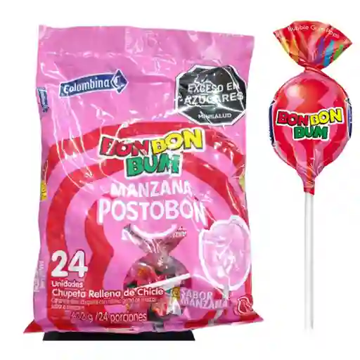 Bom Bom Bum Chupeta Manzana Postobón