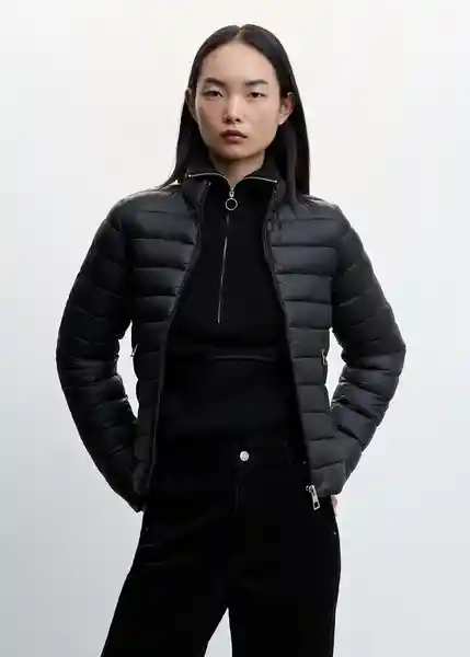 Abrigo Anorak Blandi Negro Talla 18 Mujer Mango