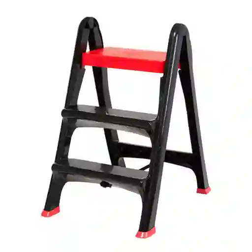 Escalera Plegable Vanyplas 3 Pasos Negra Roja