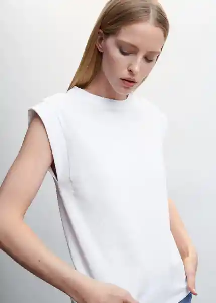 Camiseta Viri Blanco Talla M Mujer Mango