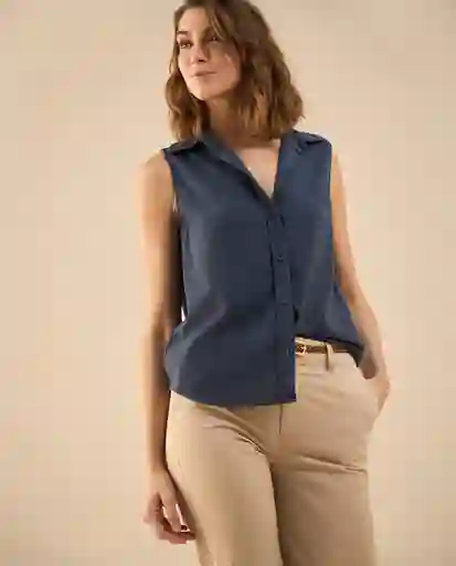 Camisa Azul Regio Ultraoscuro Talla M 411G018 Esprit