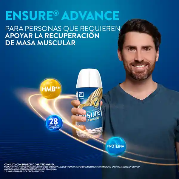 Ensure Advance Fresa Con Proteína + Hmb Líquido