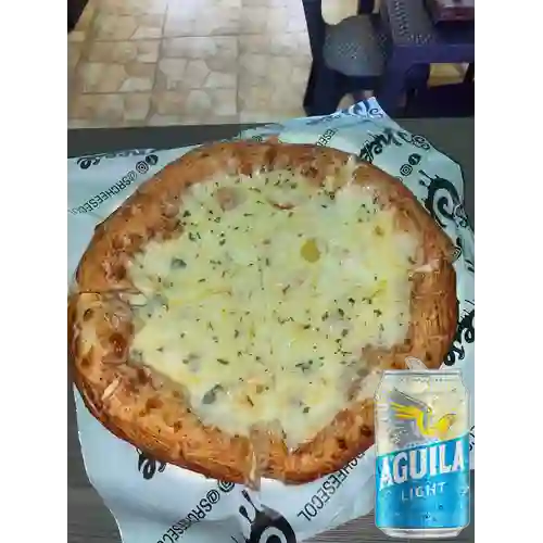 Combo Pizza Pollo&Champiñón + Aguila Light Lta 330ml