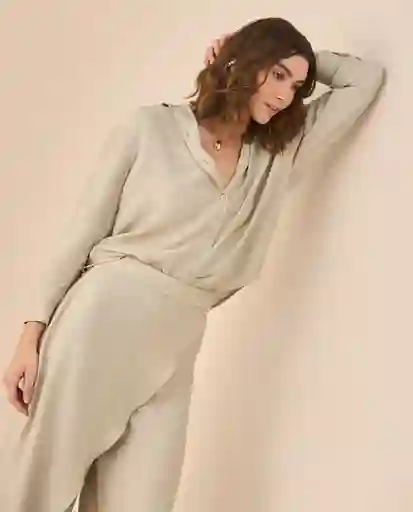 Camisa Beige Perlado Claro Talla M 611G040 Esprit