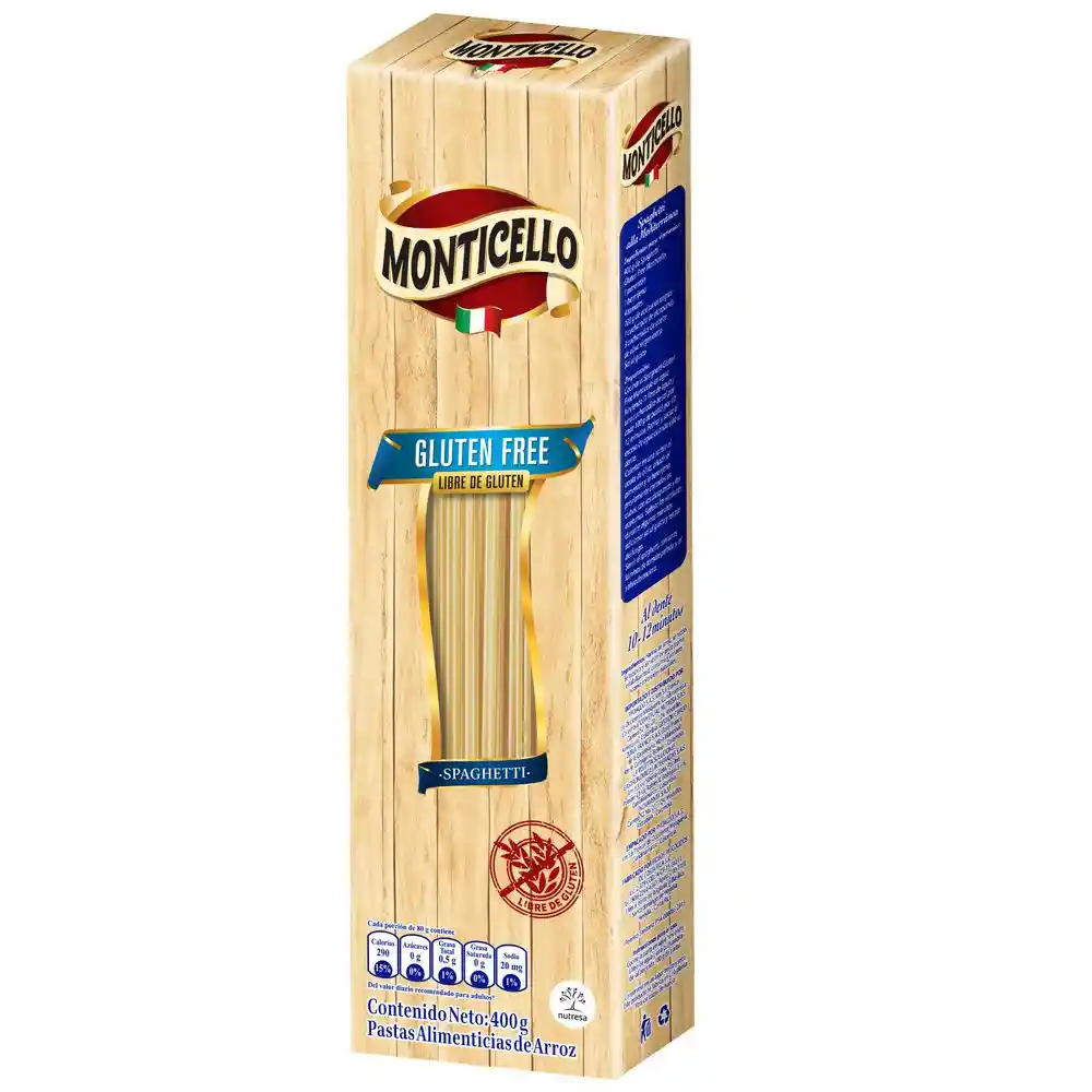 Monticello Pasta Spaghetti de Arroz N 5 sin Gluten