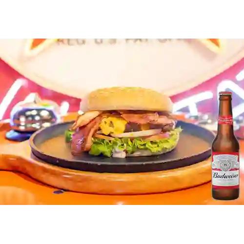 Combo Bacon Cheddar + Budweiser 330 ml