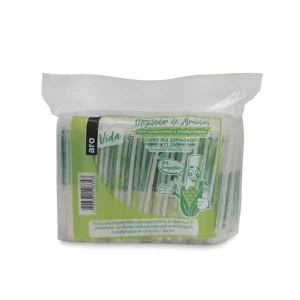 Mezclador Cafe Aro Vida Empacado Pla 11cmx500u