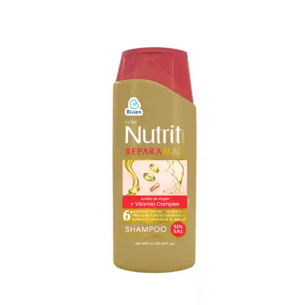Nutrit Shampoo Repara Max con Aceite de Argán + Vitamin Complex