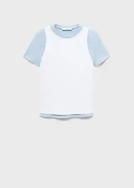 Camiseta Coren Celeste Talla M Mujer Mango