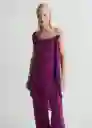 Top Floris Morado Talla S Mujer Mango