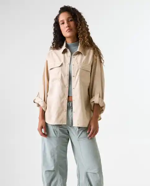 Camisa Mujer Beige Talla L 612G003_BEI131106