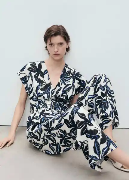 Enterizo Mono Merci Azul Talla XS Mujer Mango
