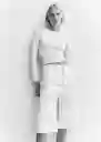 Bermuda Clair Blanco Talla 32 Mujer Mango