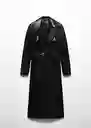 Abrigo Trench Neo Negro Talla L Mujer Mango