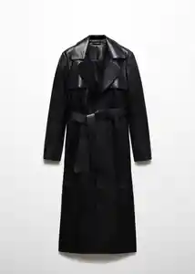 Abrigo Trench Neo Negro Talla L Mujer Mango