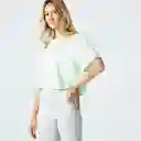 Domyos Camiseta Crop Top Fitness Algodón Mujer Talla L