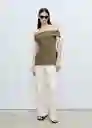 Top Box Khaki Talla M Mujer Mango