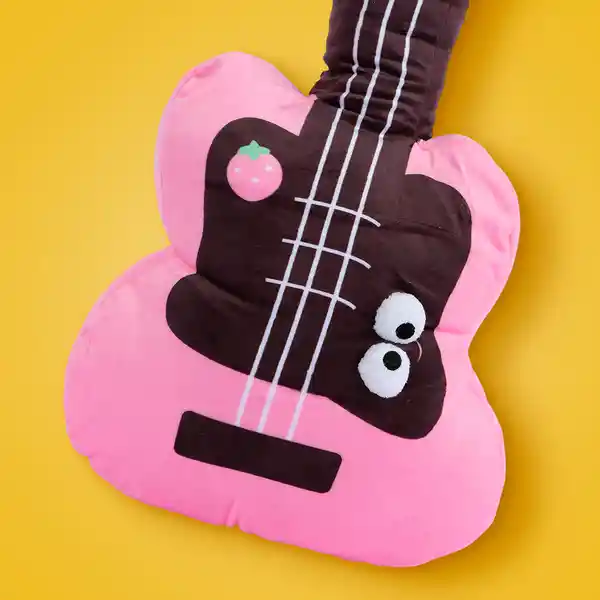 Peluche Guitarra Rosa Fresa Serie Dundun Miniso