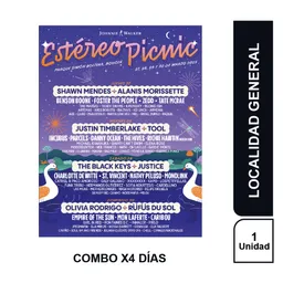 Combo x4 días Festival Estereo Picnic