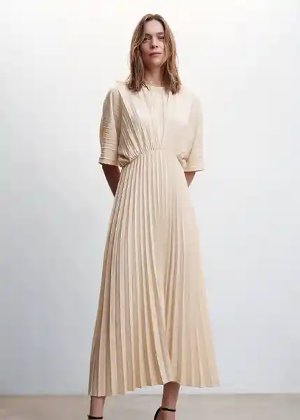 Vestido Athens-A Offwhite Talla M Mujer Mango