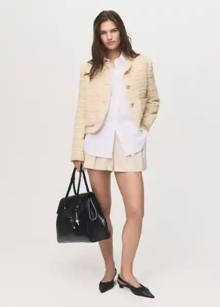 Chaqueta Anne Beige Talla XS Mujer Mango